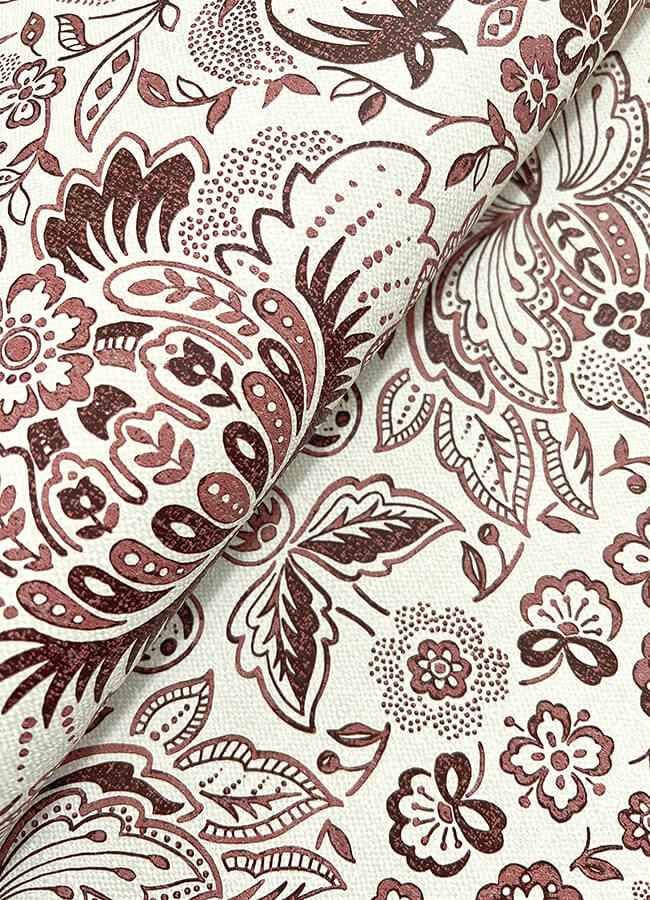 Blanche Plum Floral Damask Wallpaper - York Wallcoverings - 4147-27373 - York Wallcoverings Wallpaper