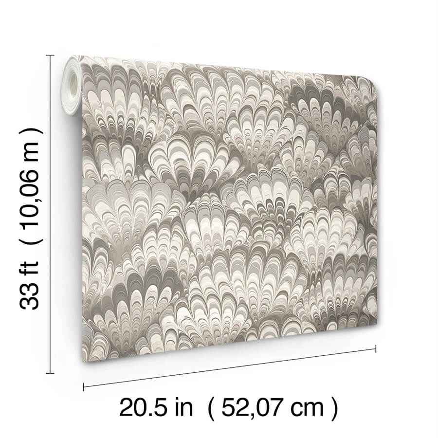 Octavia Neutral Marbled Ink Wallpaper - York Wallcoverings - 4147-27378
