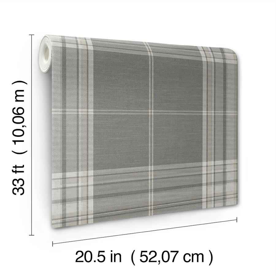Westley Grey Plaid Wallpaper - York Wallcoverings - 4147-27384