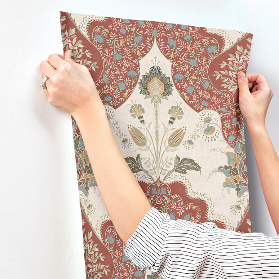 auden-ruby-floral-grandeur-wallpaper-york-wallcoverings-4147-27390 - York Wallcoverings Wallpaper