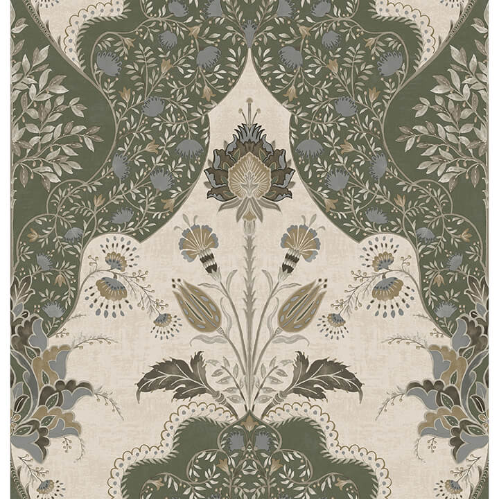 auden-green-floral-grandeur-wallpaper-york-wallcoverings-4147-27391 - York Wallcoverings Wallpaper
