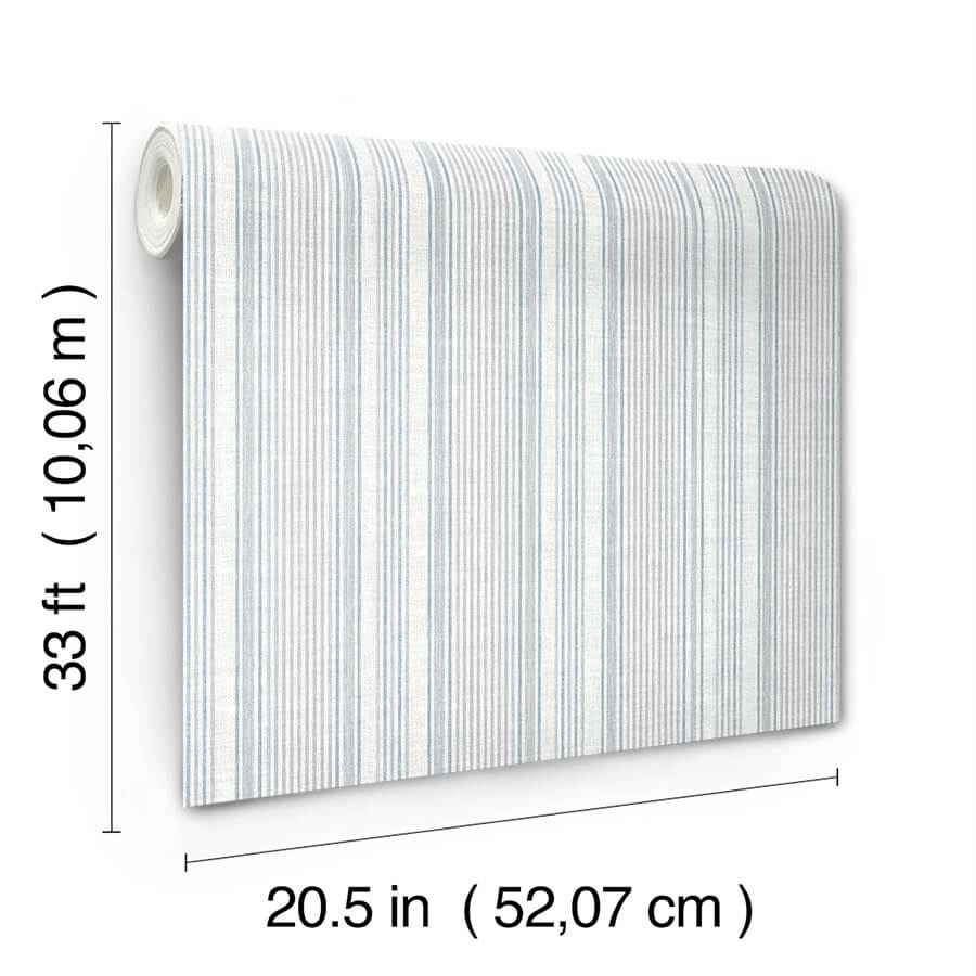 Ayanna Blue Striped Wallpaper - York Wallcoverings - 4147-27393