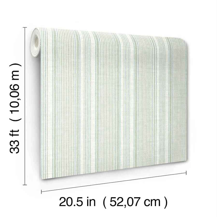 Ayanna Light Green Striped Wallpaper - York Wallcoverings - 4147-27395
