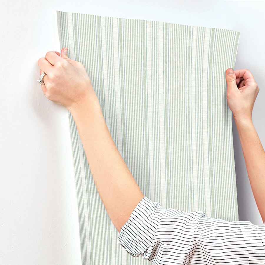 Ayanna Light Green Striped Wallpaper - York Wallcoverings - 4147-27395 - York Wallcoverings Wallpaper