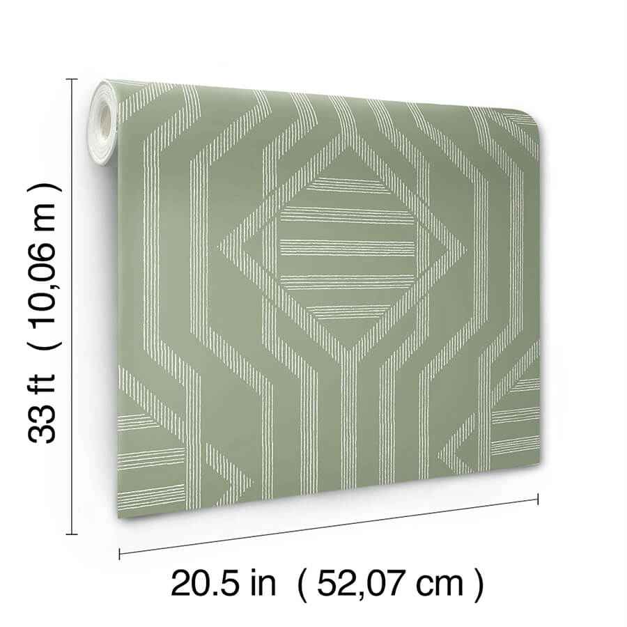 Essex Green Geometric Wallpaper - York Wallcoverings - 4147-27401