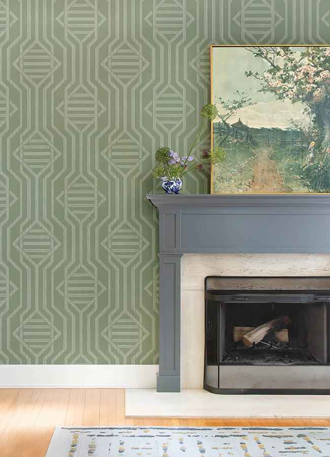Essex Green Geometric Wallpaper - York Wallcoverings - 4147-27401 - York Wallcoverings Wallpaper