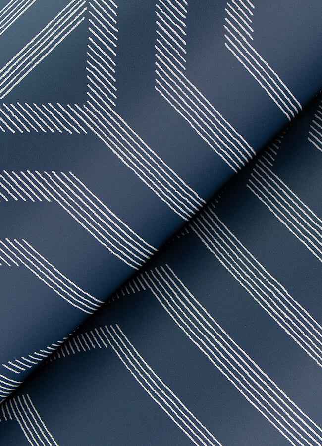 Essex Navy Geometric Wallpaper - York Wallcoverings - 4147-27402 - York Wallcoverings Wallpaper