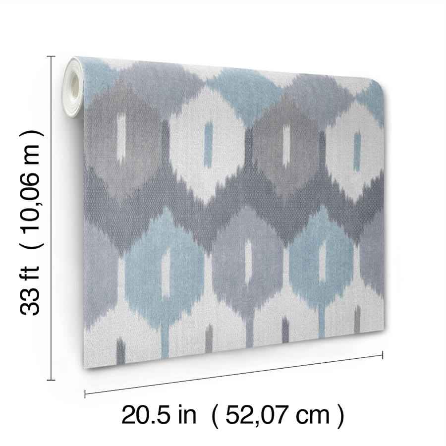 Abilene Denim Ikat Wallpaper - York Wallcoverings - 4147-27407