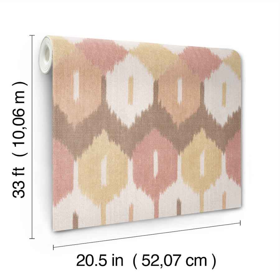 Abilene Apricot Ikat Wallpaper - York Wallcoverings - 4147-27408 - York Wallcoverings Wallpaper