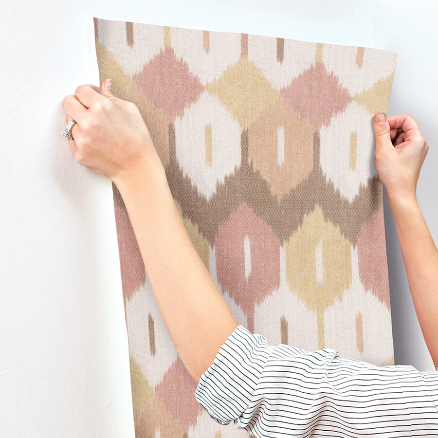 abilene-apricot-ikat-wallpaper-york-wallcoverings-4147-27408 - York Wallcoverings Wallpaper