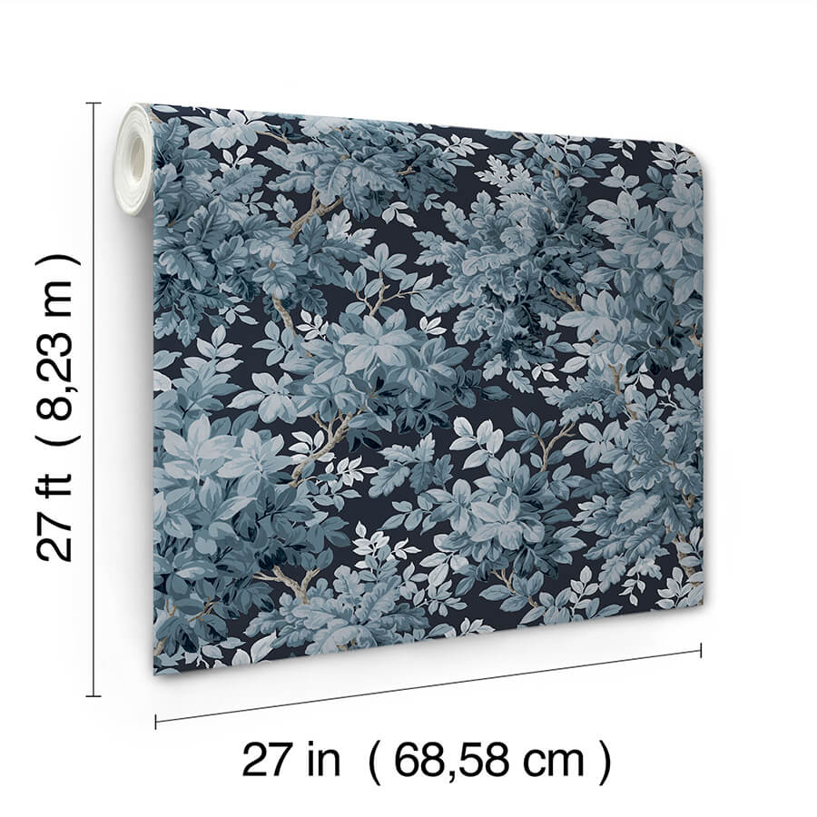 greenwood-dark-blue-deciduous-wallpaper-york-wallcoverings-4147-80003 - York Wallcoverings Wallpaper