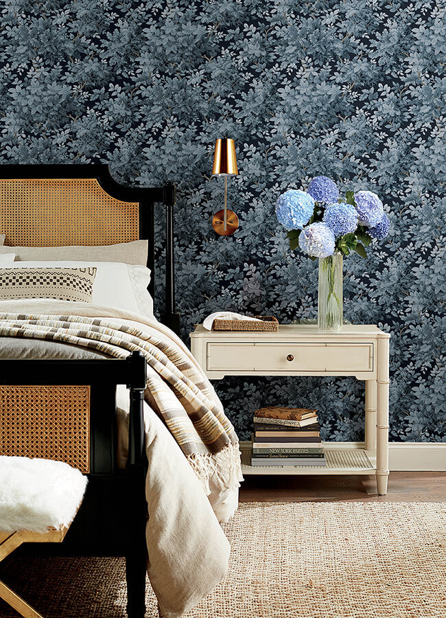 greenwood-dark-blue-deciduous-wallpaper-york-wallcoverings-4147-80003 - York Wallcoverings Wallpaper