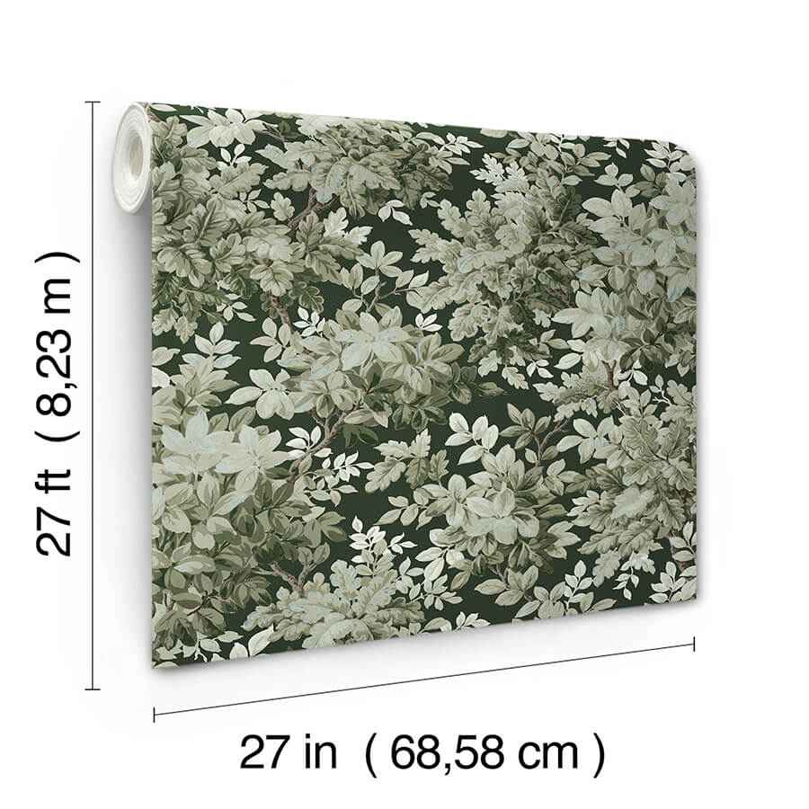Greenwood Dark Green Deciduous Wallpaper - York Wallcoverings - 4147-80004