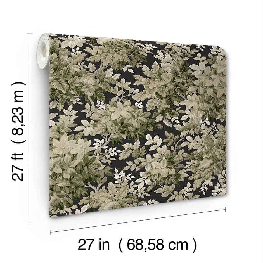 Greenwood Black Deciduous Wallpaper - York Wallcoverings - 4147-80005 - York Wallcoverings Wallpaper