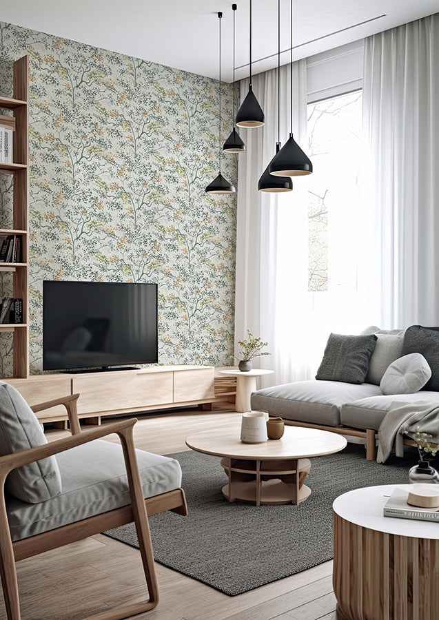 Elmslie Green Abstract Trees Wallpaper - York Wallcoverings - RH791730 - York Wallcoverings Wallpaper