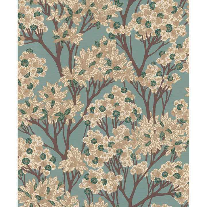 Stickley Sky Blue Tree Wallpaper - York Wallcoverings - RH580013 - York Wallcoverings Wallpaper