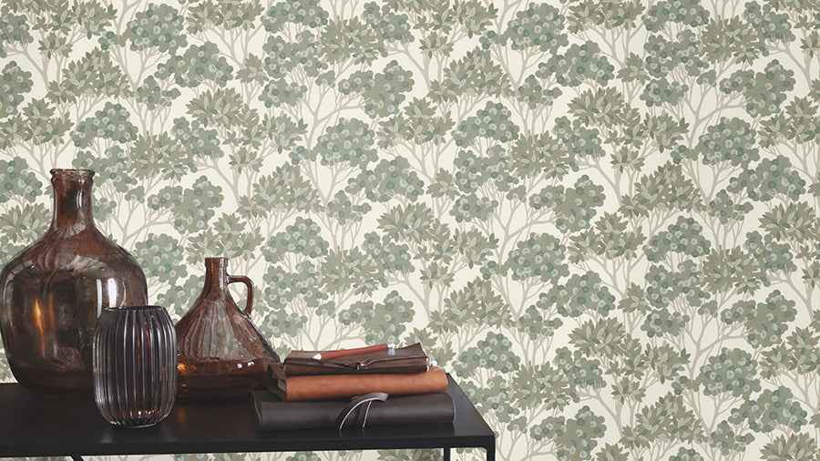 Stickley Green Tree Wallpaper - York Wallcoverings - RH580006 - York Wallcoverings Wallpaper