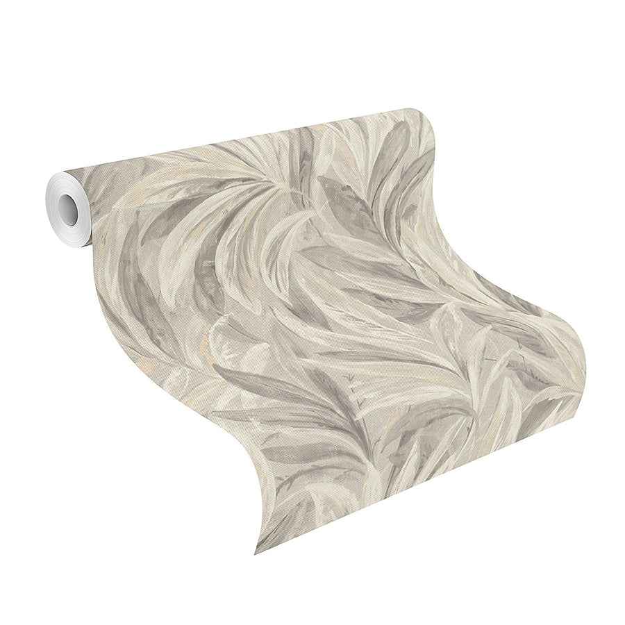 Rennie Grey Leaves Wallpaper - York Wallcoverings - RH547481 - York Wallcoverings Wallpaper