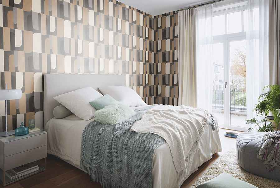 Derain Charcoal Geometric Wallpaper - York Wallcoverings - RH330533 - York Wallcoverings Wallpaper