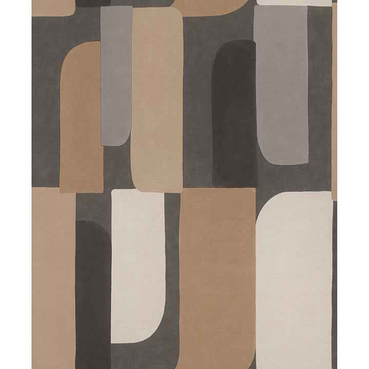 Derain Charcoal Geometric Wallpaper - York Wallcoverings - RH330533
