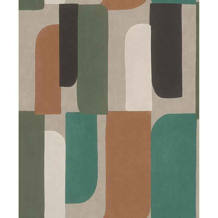 Derain Green Geometric Wallpaper - York Wallcoverings - RH330526