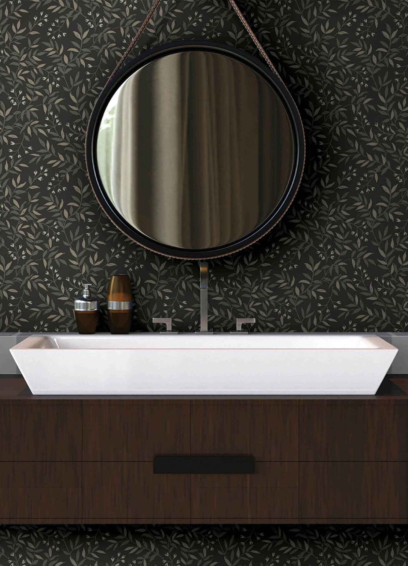 Olivia Black Peel & Stick Wallpaper - York Wallcoverings - NU6431 - York Wallcoverings Wallpaper
