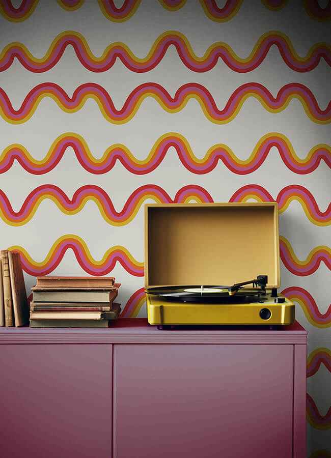 Beverly Slopes Pink Peel and Stick Wallpaper - York Wallcoverings - VGS6435 - York Wallcoverings Wallpaper