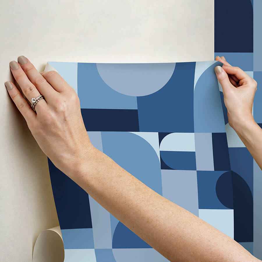 Boxanne Blue Peel & Stick Wallpaper - York Wallcoverings - VGS6438 - York Wallcoverings Wallpaper