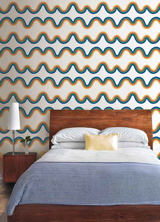 Beverly Slopes Blue Peel and Stick Wallpaper - York Wallcoverings - VGS6436 - York Wallcoverings Wallpaper