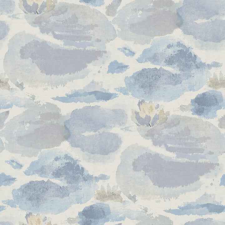 Water Lily Blue Peel & Stick Wallpaper - York Wallcoverings - NUS6419 - York Wallcoverings Wallpaper