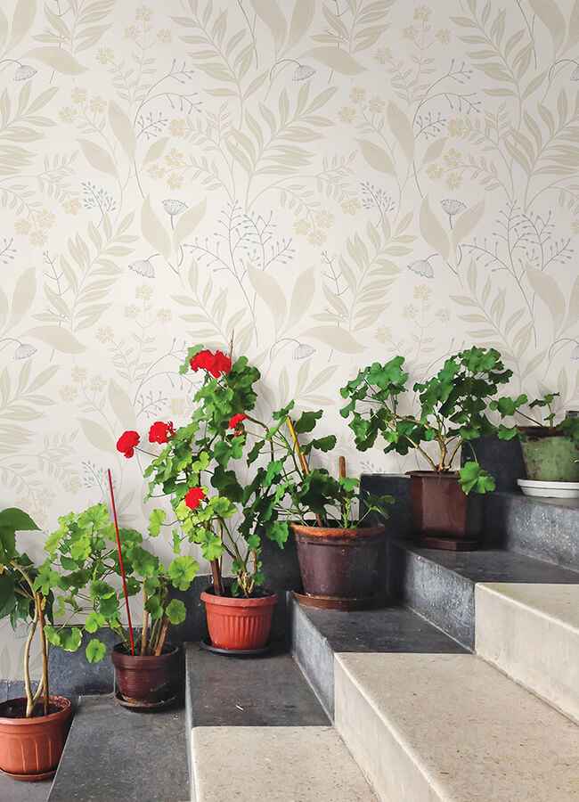 Amanda Beige Peel & Stick Wallpaper - York Wallcoverings - NUS6422 - York Wallcoverings Wallpaper