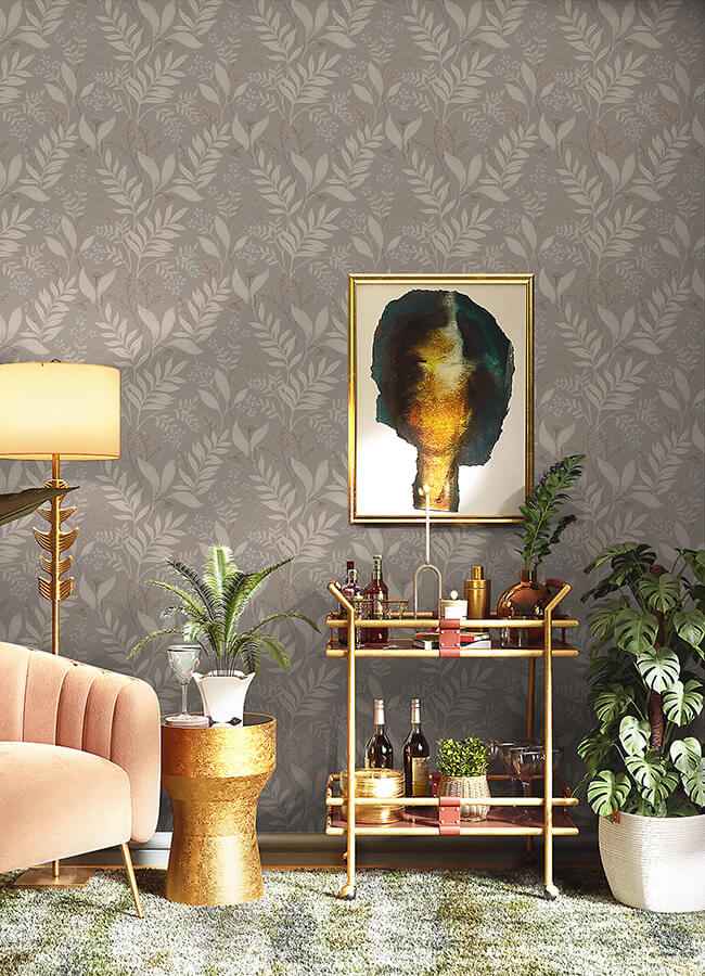 Amanda Taupe Peel & Stick Wallpaper - York Wallcoverings - NUS6424 - York Wallcoverings Wallpaper