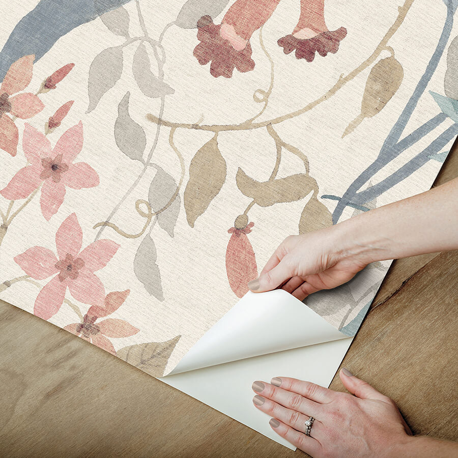 jesinda-pink-peel-and-stick-wallpaper-york-wallcoverings-nus6425 - York Wallcoverings Wallpaper
