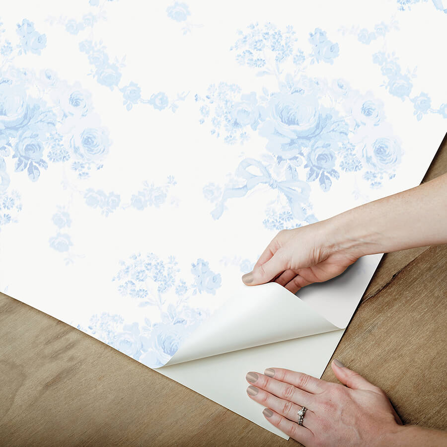 champagne-harbor-powdered-blue-peel-and-stick-wallpaper-york-wallcoverings-lfs6434 - York Wallcoverings Wallpaper