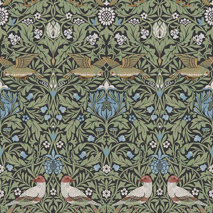 Bird Multicolor Floral Thicket Wallpaper - York Wallcoverings - 4171-82062 - York Wallcoverings Wallpaper