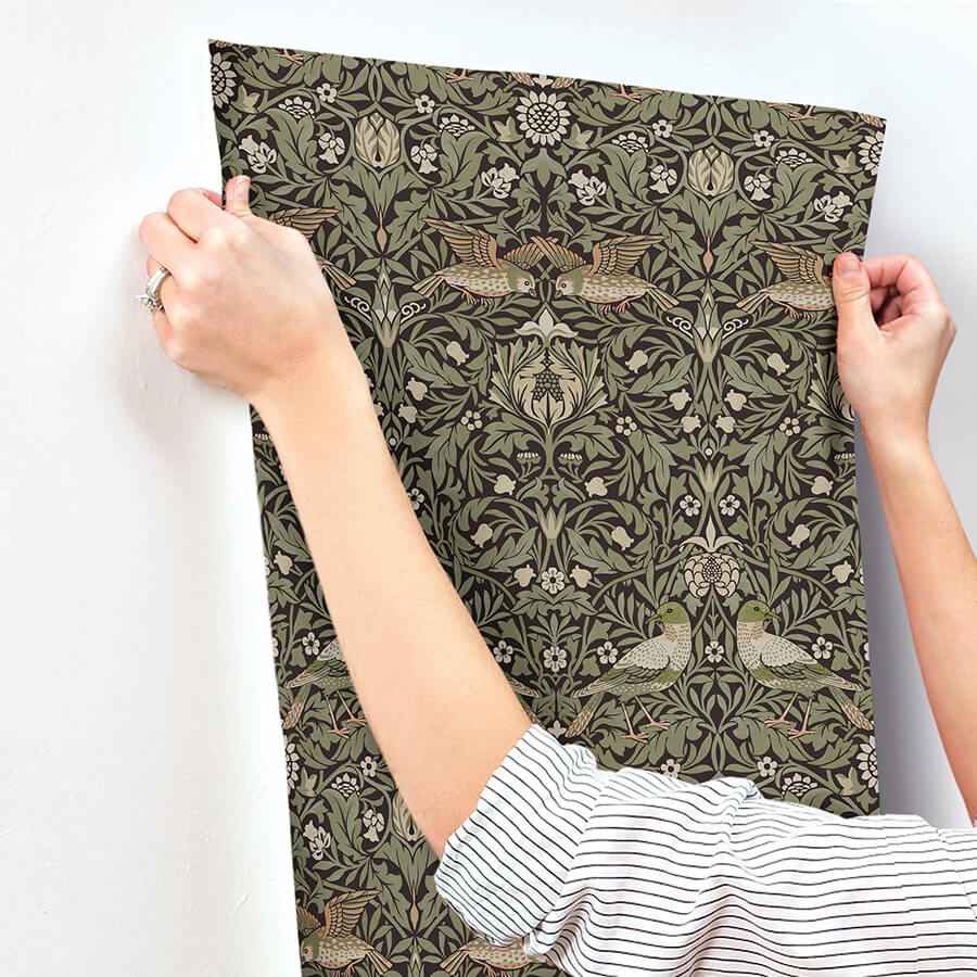 Bird Brown Floral Thicket Wallpaper - York Wallcoverings - 4171-82064 - York Wallcoverings Wallpaper