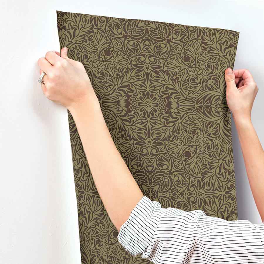 Ceiling Brown Intricate Floral Wallpaper - York Wallcoverings - 4171-82072 - York Wallcoverings Wallpaper