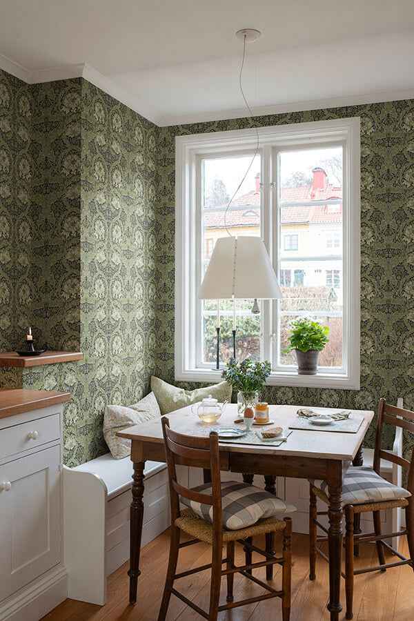 African Marigold Sea Green Floral Wallpaper - York Wallcoverings - 4171-82075 - York Wallcoverings Wallpaper