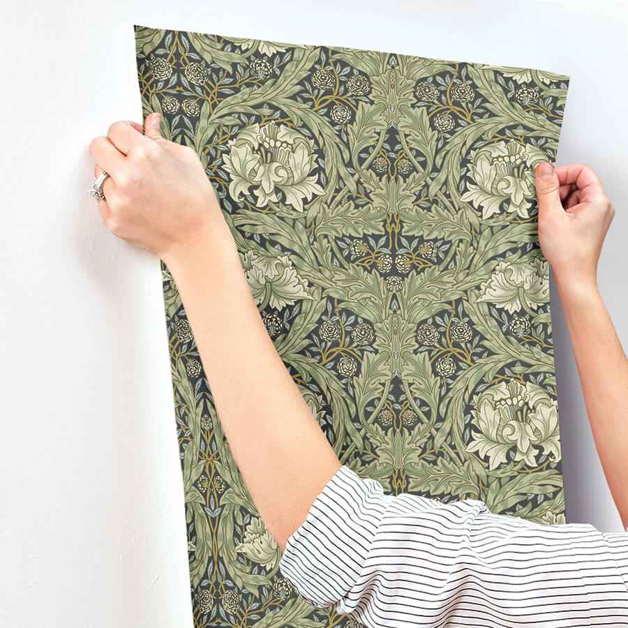 African Marigold Sea Green Floral Wallpaper - York Wallcoverings - 4171-82075 - York Wallcoverings Wallpaper