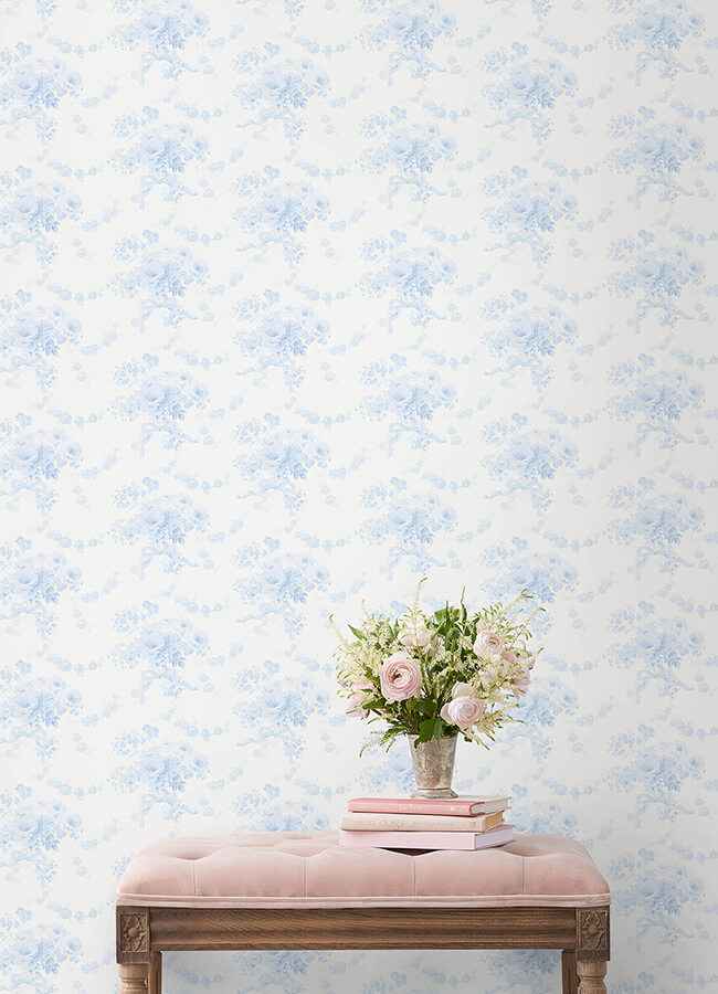 Champagne Harbor Powdered Blue Wallpaper - York Wallcoverings - AST6446 - York Wallcoverings Wallpaper