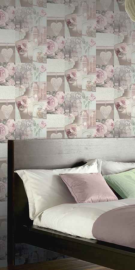 Irene Blush Charlotte College Wallpaper - York Wallcoverings - AH665201 - York Wallcoverings Wallpaper