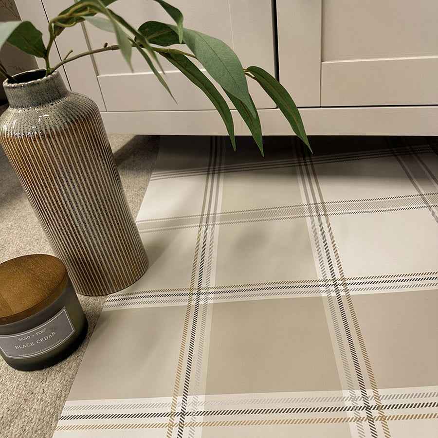 Braxton Beige Check Wallpaper - York Wallcoverings - BG2304 - York Wallcoverings Wallpaper
