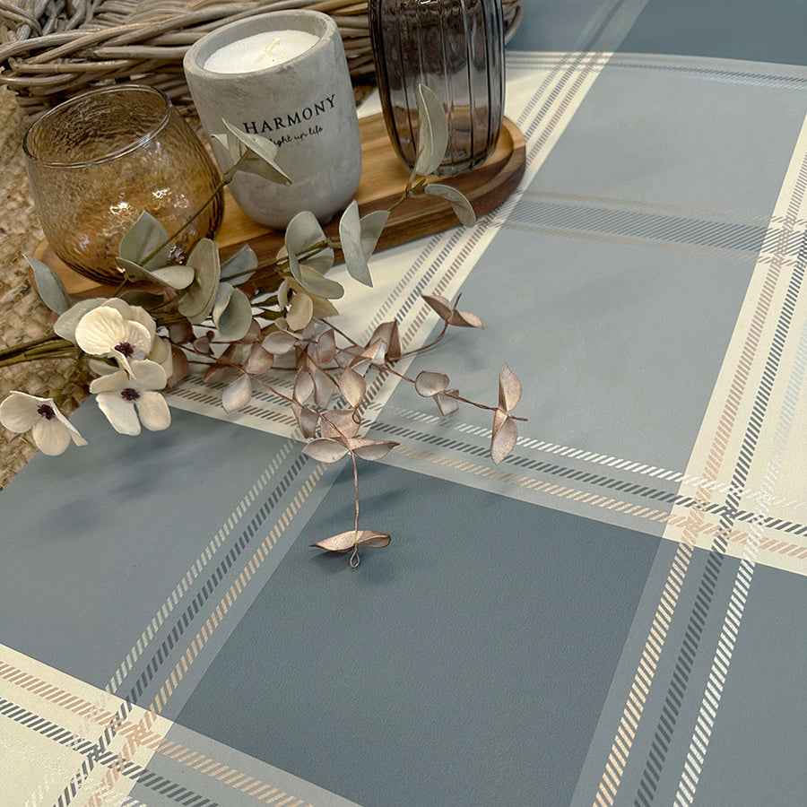 Braxton Blue Check Wallpaper - York Wallcoverings - BG2306 - York Wallcoverings Wallpaper