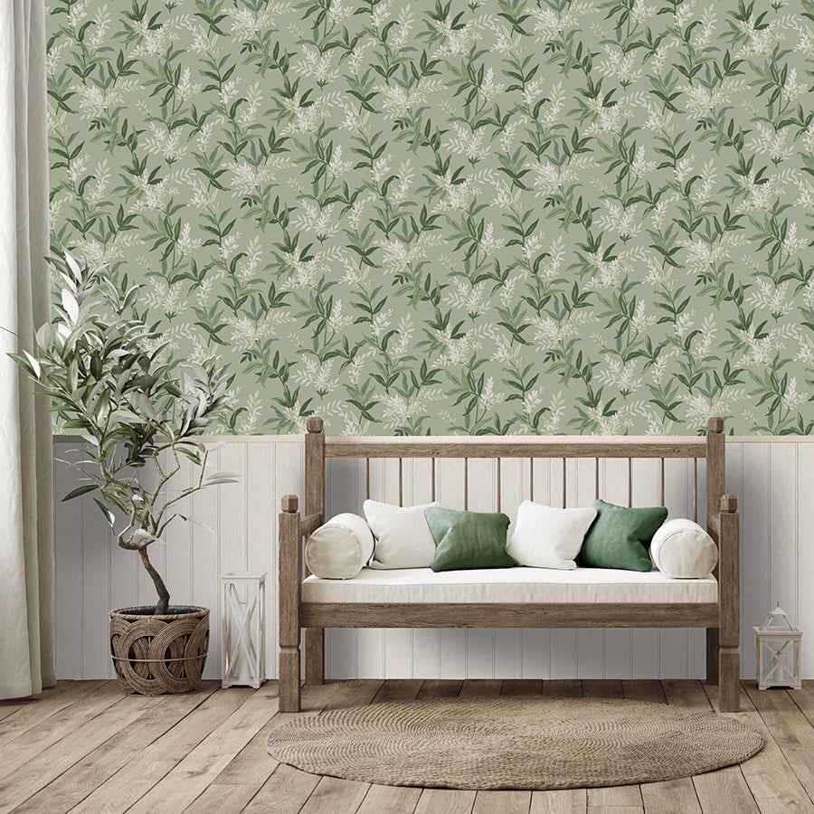 Olivia Sage Floral Wallpaper - York Wallcoverings - BG5907 - York Wallcoverings Wallpaper