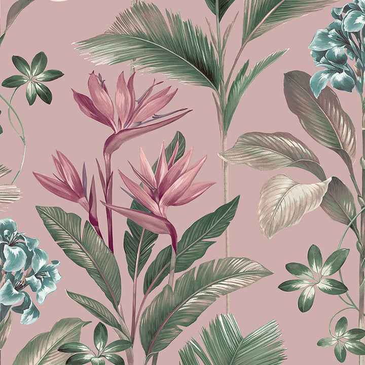 Oliana Pink Floral Wallpaper - York Wallcoverings - BG8485 - York Wallcoverings Wallpaper
