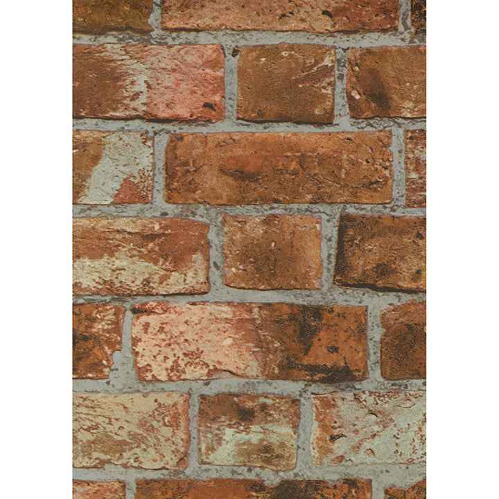 Dexter Orange Brick Wallpaper - York Wallcoverings - FD31045 - York Wallcoverings Wallpaper