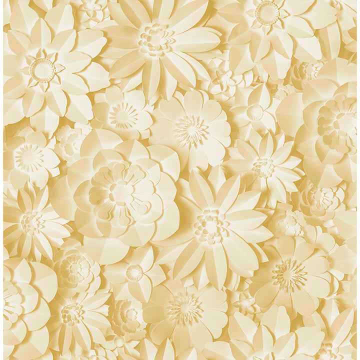Dacre Yellow Floral Wallpaper - York Wallcoverings - FD42597