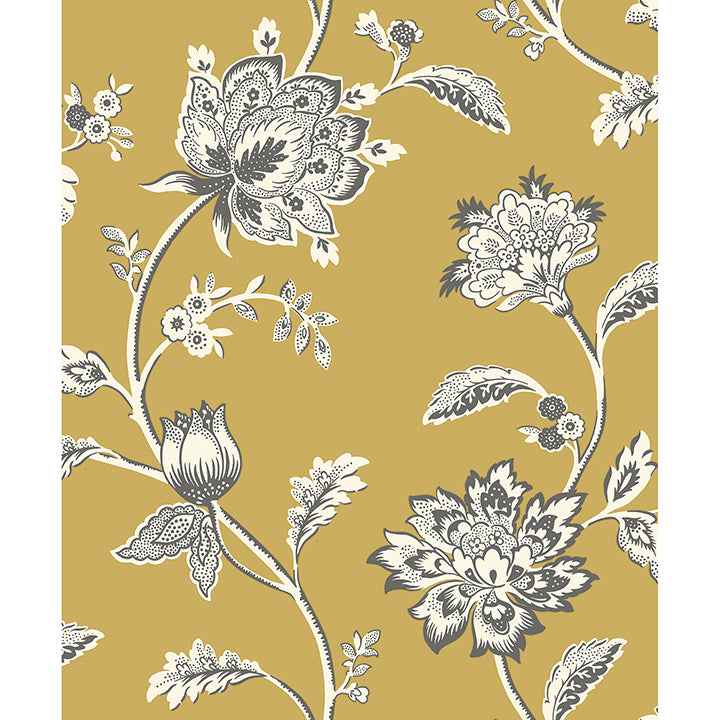 Juliette Mustard Jacobean Wallpaper - York Wallcoverings - FD43450 - York Wallcoverings Wallpaper