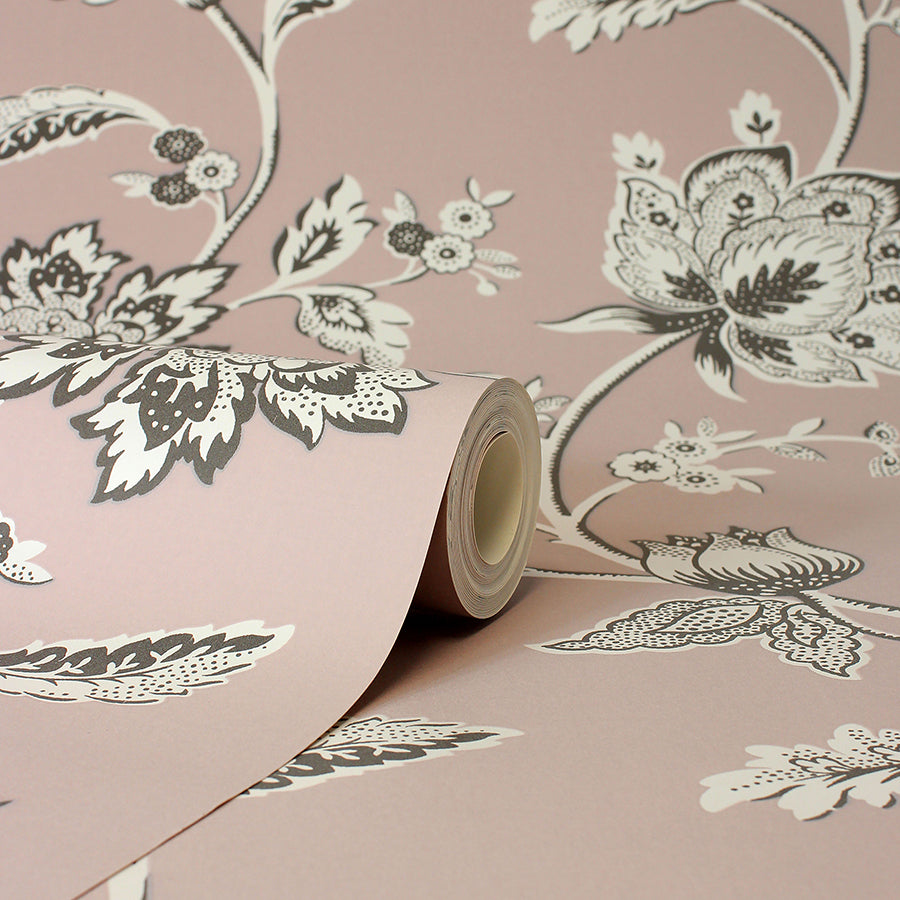 juliette-light-pink-jacobean-wallpaper-york-wallcoverings-fd43451 - York Wallcoverings Wallpaper