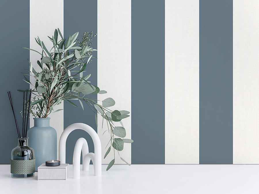 Tavish Blue Stripe Wallpaper - York Wallcoverings - FD43458 - York Wallcoverings Wallpaper